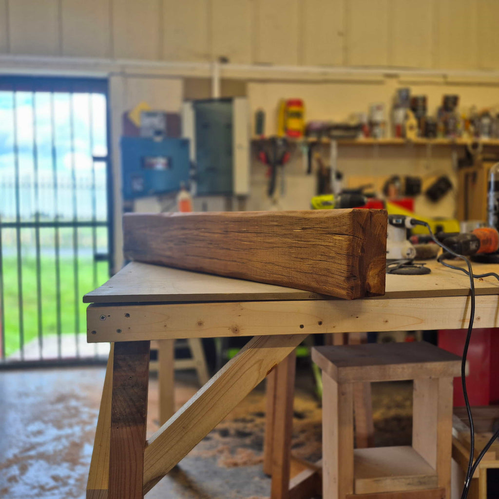 Rustic Oak Mantel Beam - 10cm x 15cm - A.B Woodworking