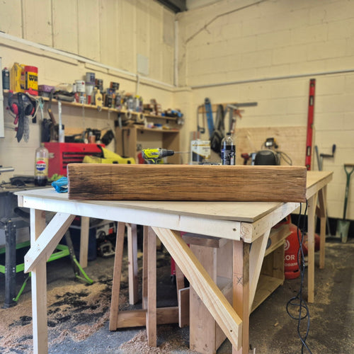 Rustic Oak Mantel Beam - 10cm x 15cm - A.B Woodworking
