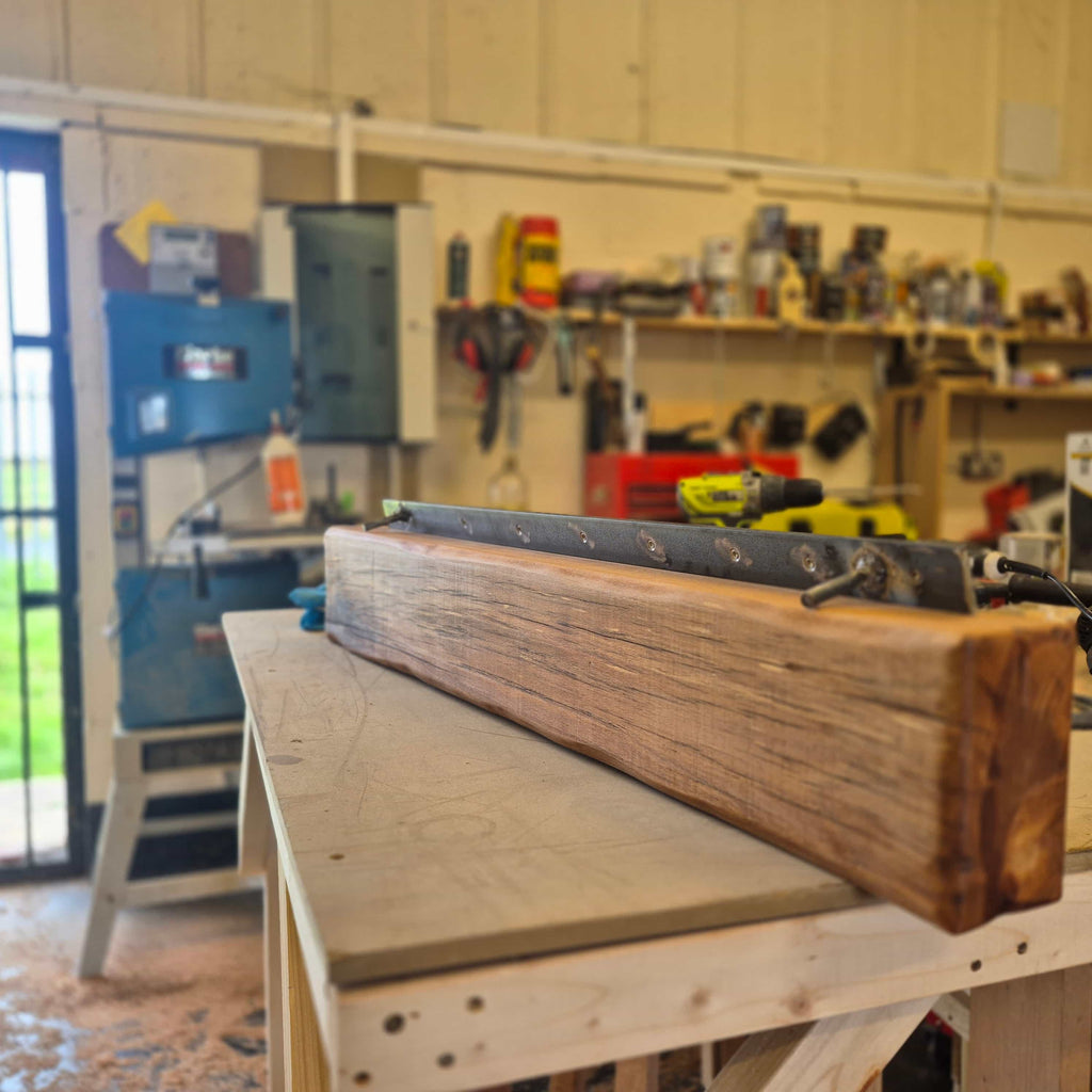 Rustic Oak Mantel Beam - 10cm x 15cm - A.B Woodworking