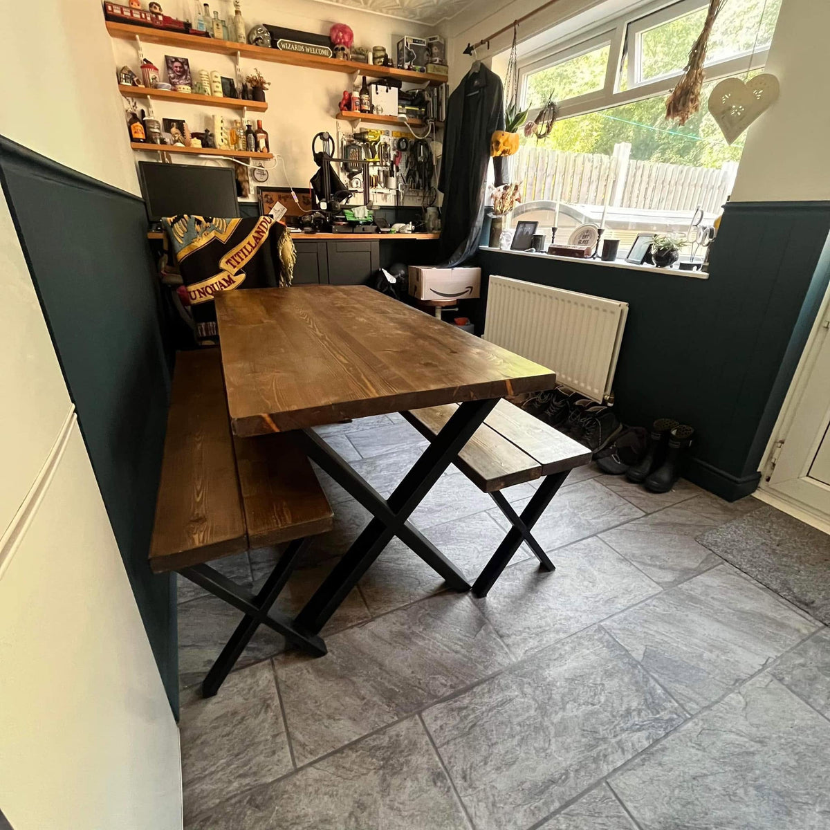 Stockton X-Leg Dining Table - 67.5cm Wide - A.B Woodworking