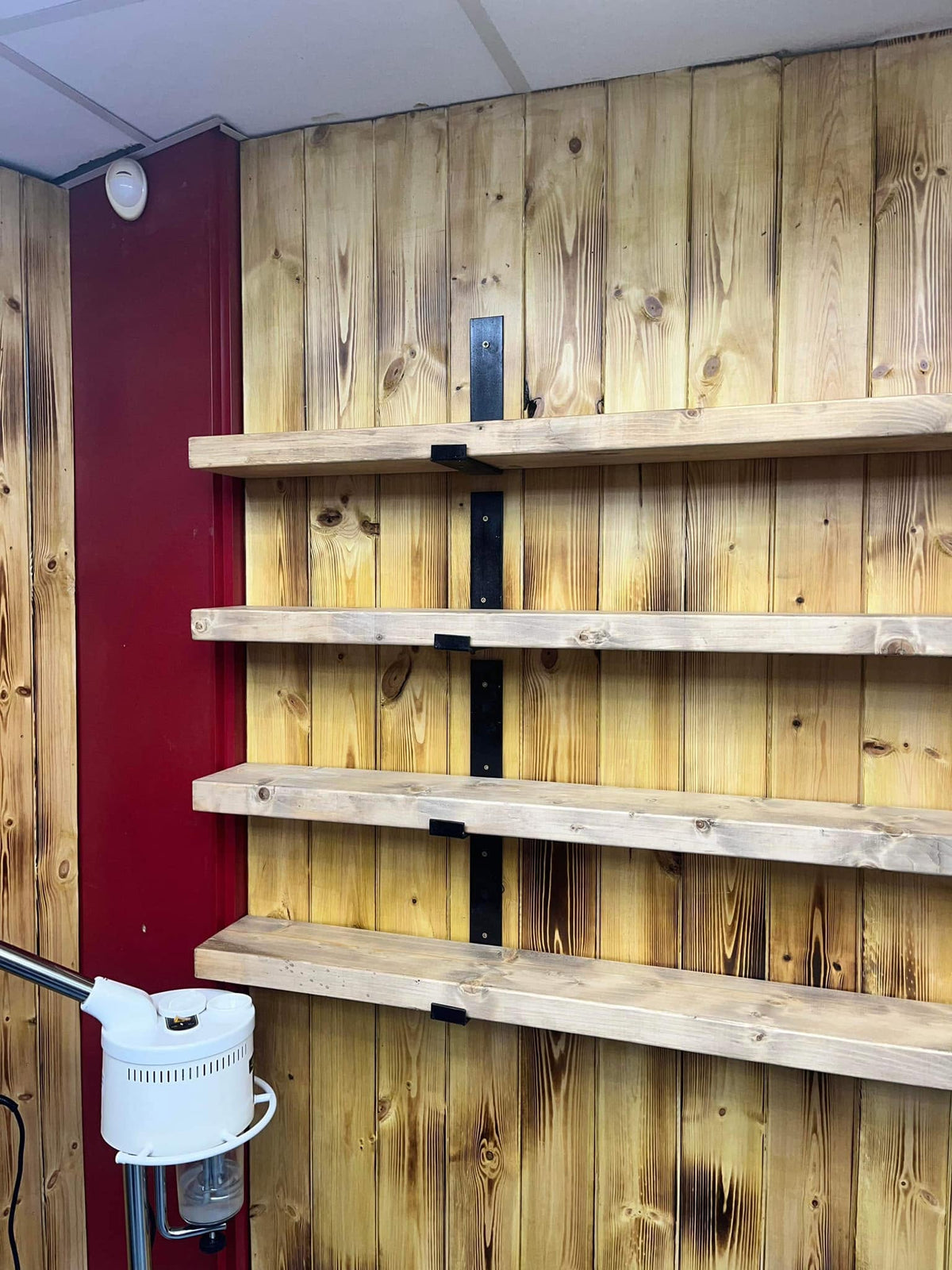 Rustic Wooden Shelf With Handmade Brackets - 22cm x 3.5cm - A.B Woodworking