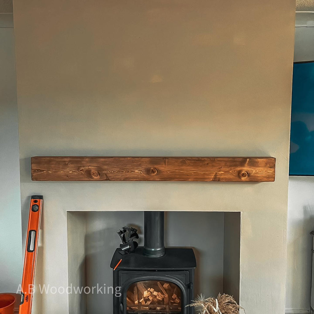 Rustic Pine Mantel Beam - 7.5cm x 15cm - A.B Woodworking
