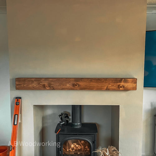 Rustic Pine Mantel Beam - 7.5cm x 15cm - A.B Woodworking