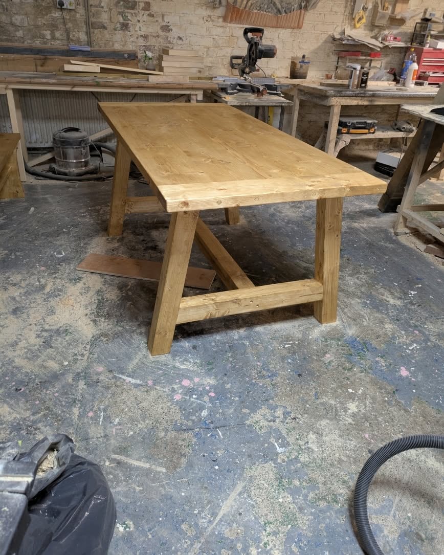 Norton Rustic Farmhouse Dining Table - 67.5cm Wide - A.B Woodworking