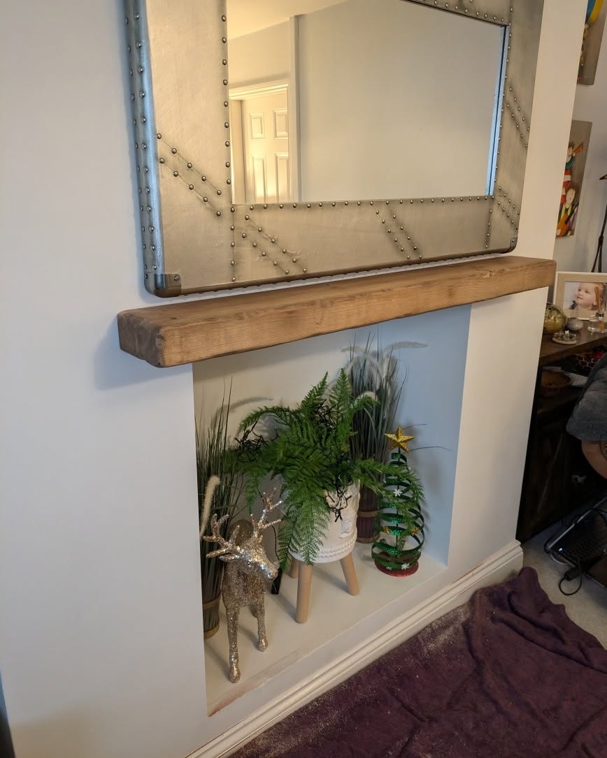 Rustic Pine Mantel Shelf - 15cm x 7.5cm - A.B Woodworking